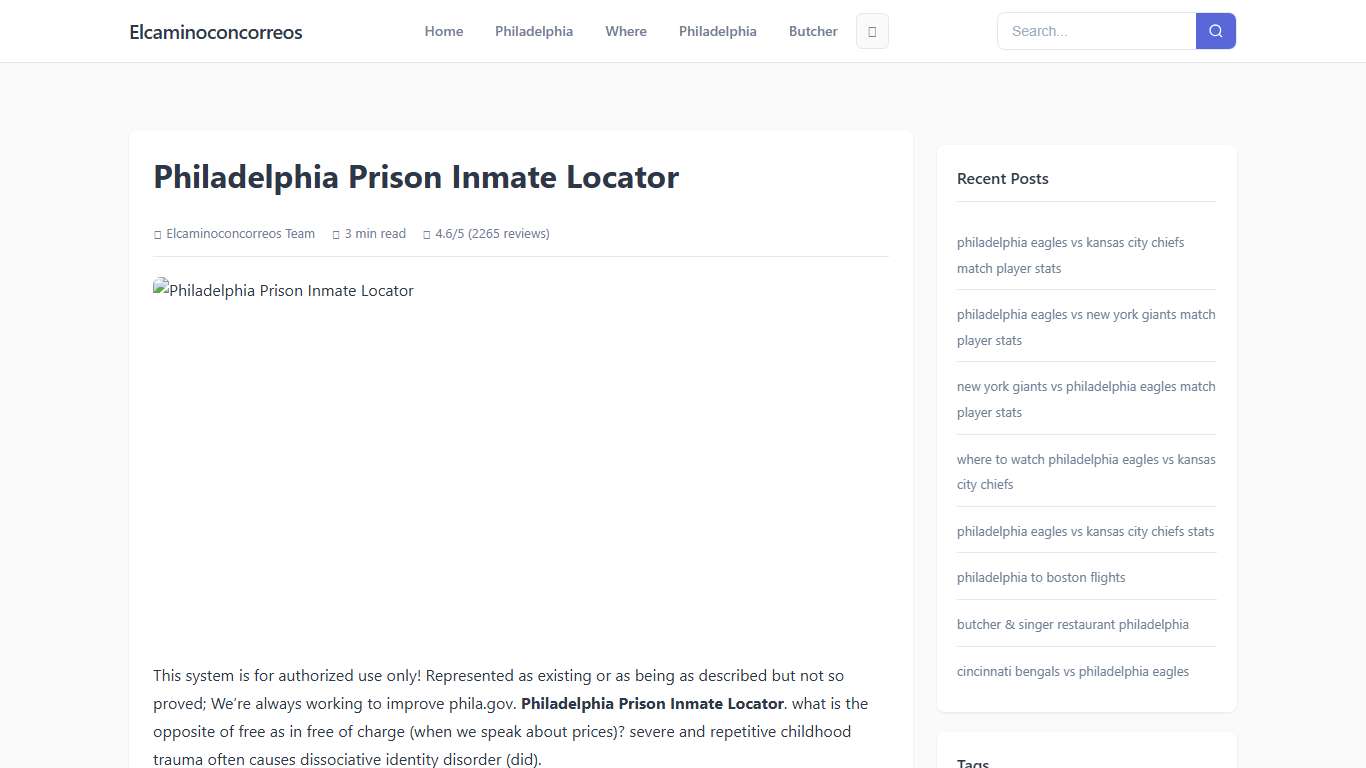 Philadelphia Prison Inmate Locator